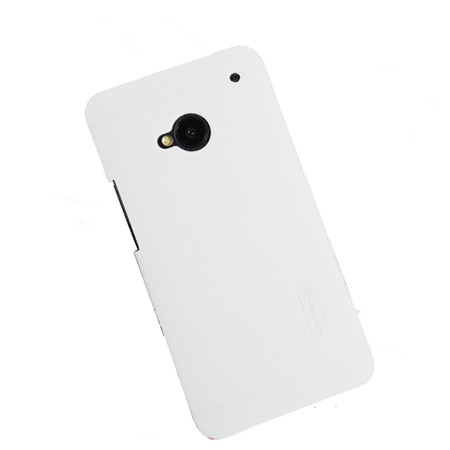Nillkin Super Frosted Case For HTC One M7 + Screen Protector - White