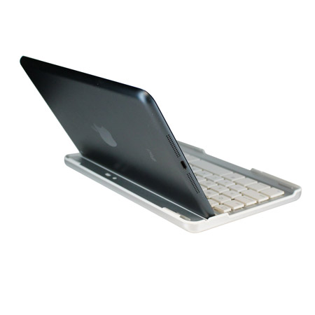Aluminium Bluetooth Keyboard Stand for iPad Mini 3 / 2 / 1 - White