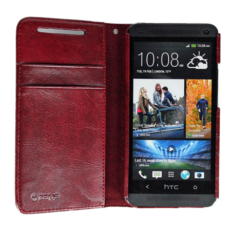 Housse HTC One 2013 Zenus Masstige Lettering Diary Series - Vin Rouge