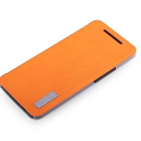 Schipbreuk Mogelijk Groot universum Rock Elegant Side Flip Case For HTC One - Orange