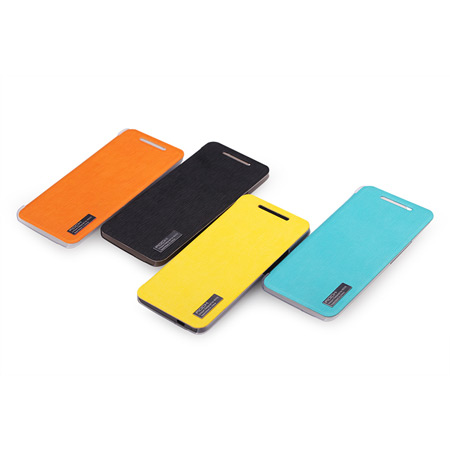 Housse HTC One 2013 Rock Elegant Side Flip - Orange