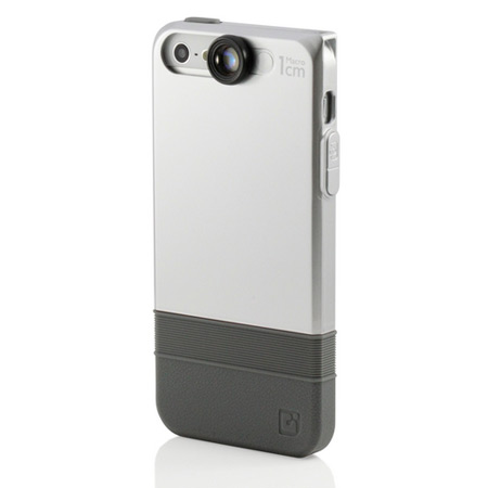 iPhone 5S / 5 Double-Layer Case with Macro Lens- Silver/Grey