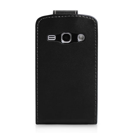 Leather Style Flip Case for Samsung Galaxy Fame- Black