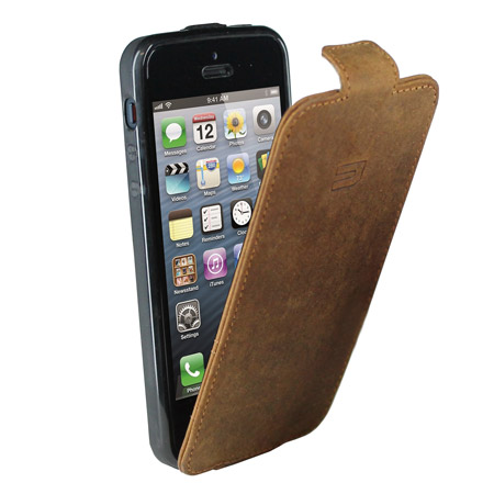 Housse Flip iPhone 5S / 5 Urbano Genuine Leather –Vintage