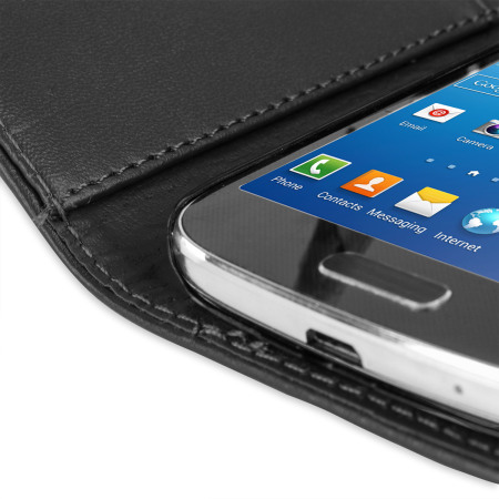 Funda Samsung Galaxy S4 Mini con Tapa Estilo Cartera - Negra