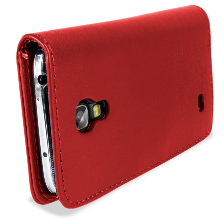 Galaxy S4 Mini Ledertasche Style Wallet in Rot