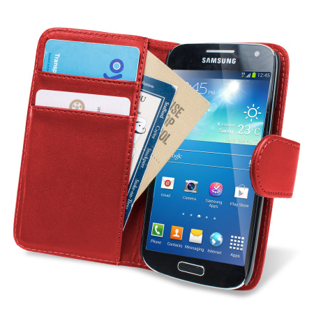 Housse Samsung Galaxy S4 Mini Portefeuille Style cuir - Rouge
