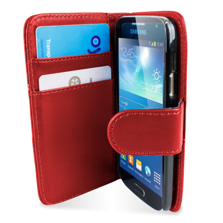 Housse Samsung Galaxy S4 Mini Portefeuille Style cuir - Rouge
