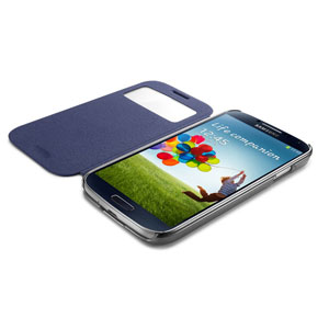 Spigen Ultra Flip View Cover for Samsung Galaxy S4 - Metallic Navy