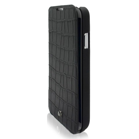 Uunique Croc Leather Folio Case for Samsung Galaxy S4 - Black