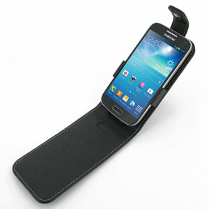 PDair Leather Flip Case for Samsung Galaxy S4 Mini - Black