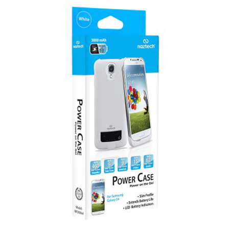 Naztech 3000mAh Power Case for Samsung Galaxy S4 - White