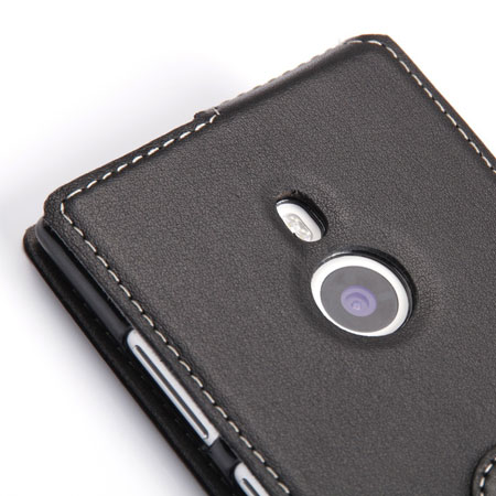 PDair Leather Flip Case for Nokia Lumia 925 - Black