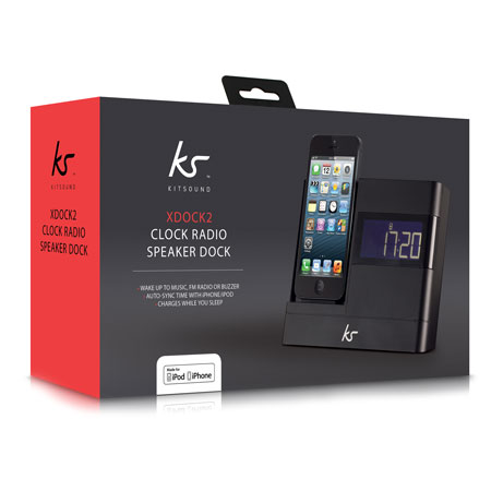 KitSound X-Dock 2 iPhone 6S / 6 / 5S / 5 / 5C Clock Radio Speaker Dock