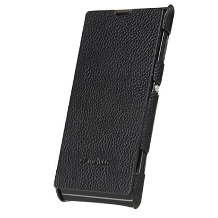 Melkco Premium Leather Flip Case for Xperia L - Black