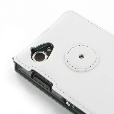 Funda Sony Xperia L de cuero con tapa PDair - Blanca