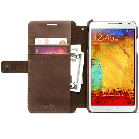 Zenus Vintage Leren Diary Case voor Samsung Galaxy Note 3 - Bruin