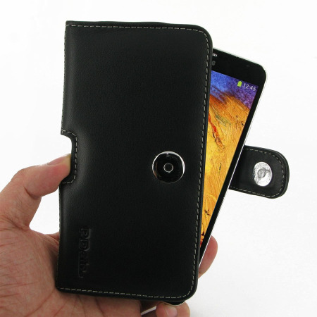 PDair Horizontal Leather Pouch Case for Samsung Galaxy Note 3 - Black