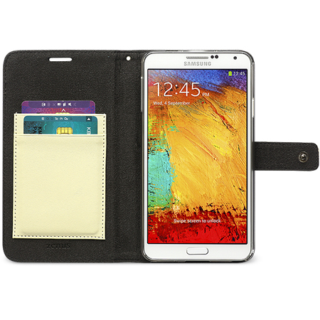 Zenus Herringbone Diary Case for Samsung Galaxy Note 3 - Black