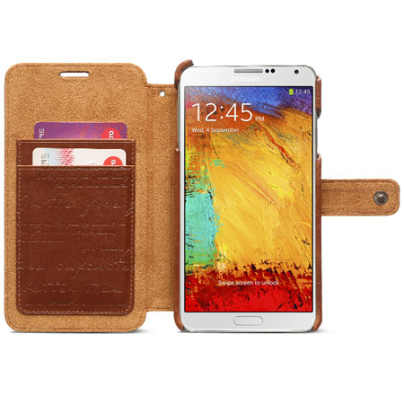 Zenus Masstige Lettering Diary Case for Samsung Galaxy Note 3 - Brown