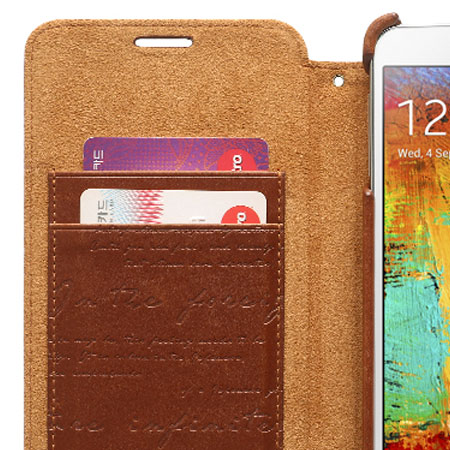 Zenus Masstige Lettering Diary Case for Samsung Galaxy Note 3 - Brown