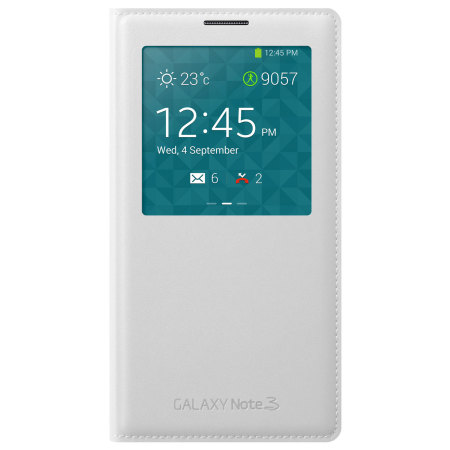 Original Samsung Galaxy Note 3 Tasche S View Premium Cover in Weiß
