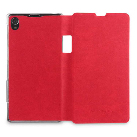 Housse Sony Xperia Z1 Roxfit Book Flip - Rouge Monza