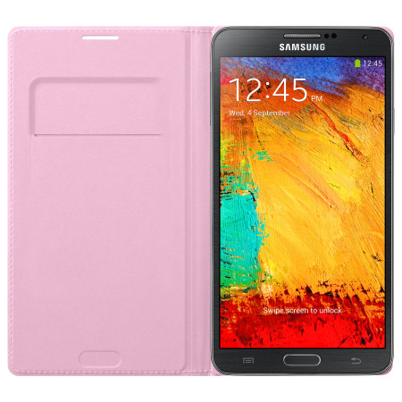 Official Samsung Galaxy Note 3 Flip Wallet Cover - Blush Pink
