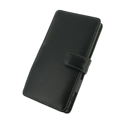 PDair Horizontaal Leren Book Case voor Sony Xperia Z1 - Zwart