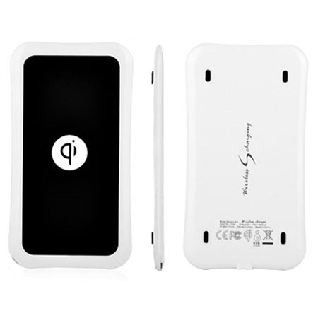 Qi Wireless Charger With EU Plug - White/Black