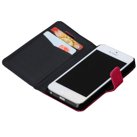 Wallet and Stand Case for Apple iPhone 5C - Pink