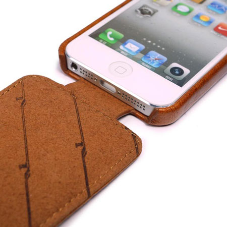 Tuff-Luv Leather In-Genius Flip for iPhone 5C - Brown