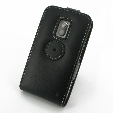Pdair Leather Top Flip Case for Nokia Lumia 620 - Black