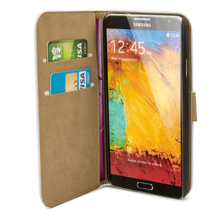 Leather Style Wallet Case voor Samsung Galaxy Note 3 - Wit