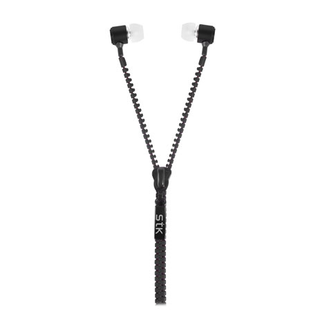 STK Zippit 3.5mm Anti-Knoop Oordopjes and Handsfree Microfoon - Zwart