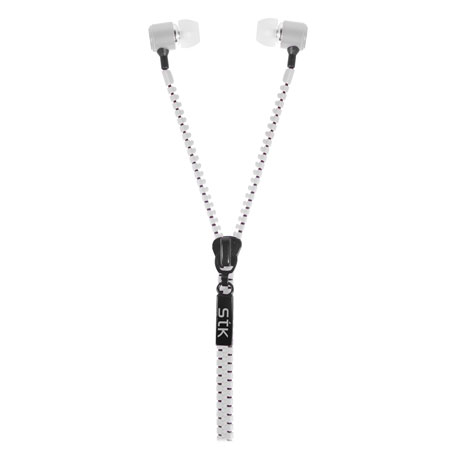 STK Zippit 3.5mm Anti-Tangle Earphones and Hands-free Microphone-White