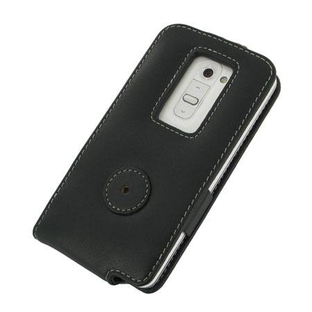 PDair Leather Flip Case for LG G2 - Black