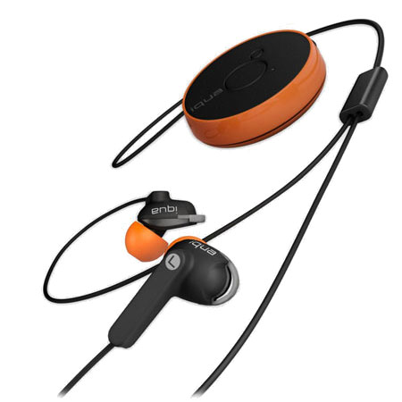 Ecouteurs Bluetooth Iqua Spin – Noire / Orange