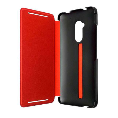 Genuine HTC HC V800 Double Dip Flip Case for One Max - Black / Red