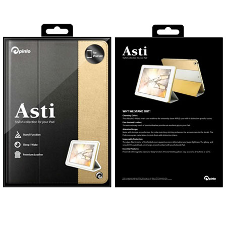 Pinlo Asti Collection iPad Air Tasche in Schwarz und Gold