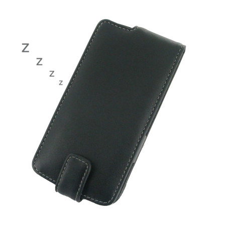 PDair Leather Slaap/Waak stand Flip Case voor Nexus 5 - Zwart