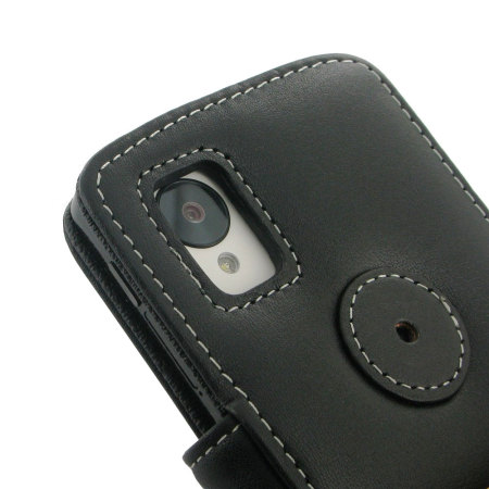 PDair Lederen Slaap/Waak Book case  voor Nexus 5 - Zwart