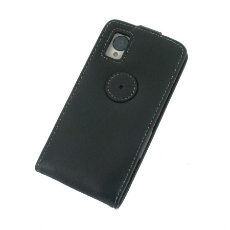 PDair Leather Sleep/Wake Flip Top for Nexus 5 - Black