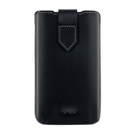 VAD Superior Leather Soft Pouch L for Smartphones - Black