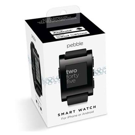 Smartwatch Pebble pour iOS et Android – Jet Noire