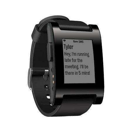 Pebble Smartwatch für iOS und Android in Jet Black