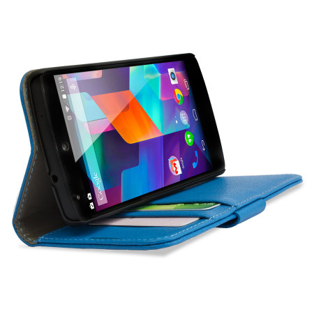 Funda estilo Cuero con Soporte y Tapa para el Nexus 5 - Azul
