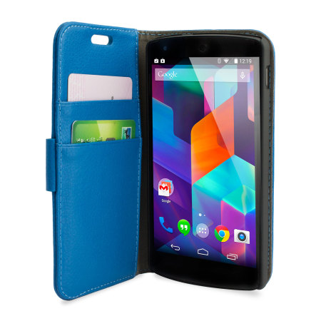 Funda estilo Cuero con Soporte y Tapa para el Nexus 5 - Azul