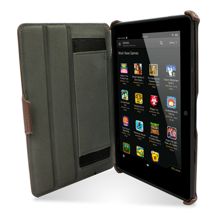 Stand and Type Wallet for Kindle Fire HDX 7 - Brown