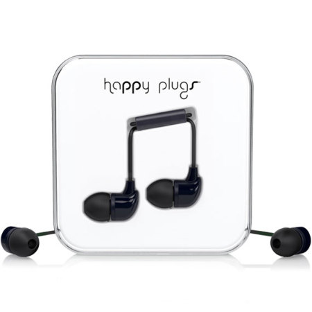 Happy Plugs In-Ear Earphones with Hands-Free Microphone - Black